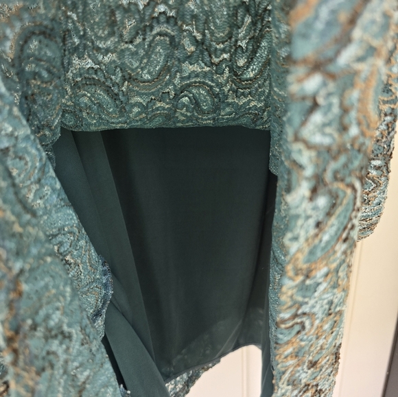 Catherines Tunic Lace Top 5X Plus Embroidered Lined Women New Teal - Picture 13 of 13